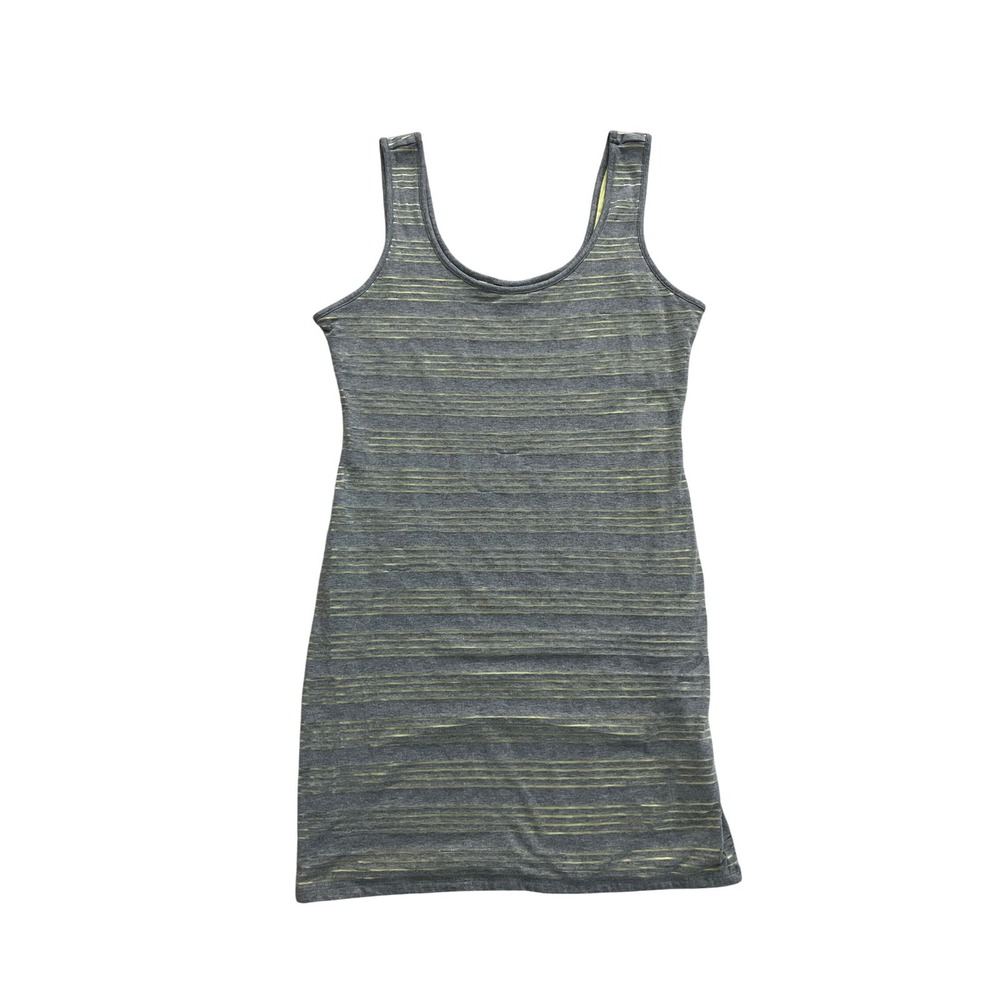Guess Los‎ Angeles Grey Lime Striped Tank Mini Dress XL W31K53K1Z80